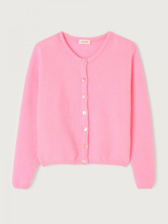 American Vintage Sweaters - American Vintage Soft Pink Crewneck Button Cardigan Size S